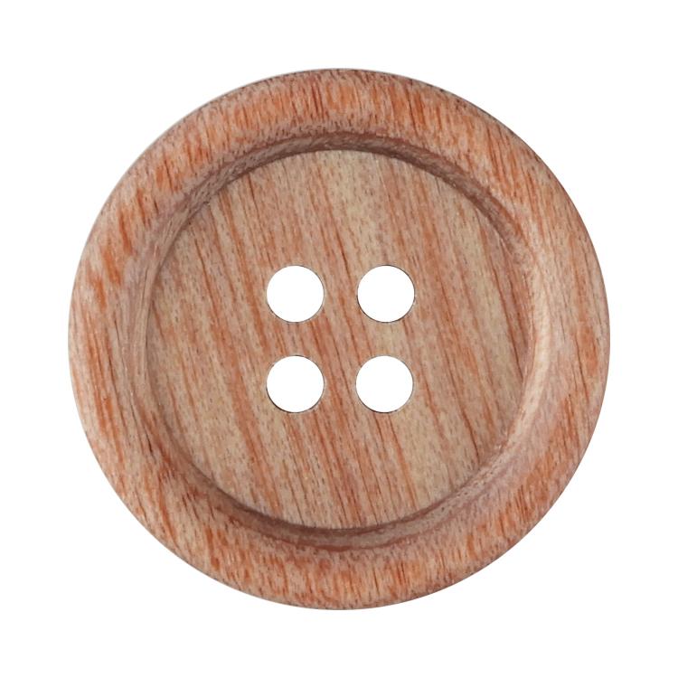 ウッドボタン 合板 4つ穴 20mm 茶 【3個入り】
