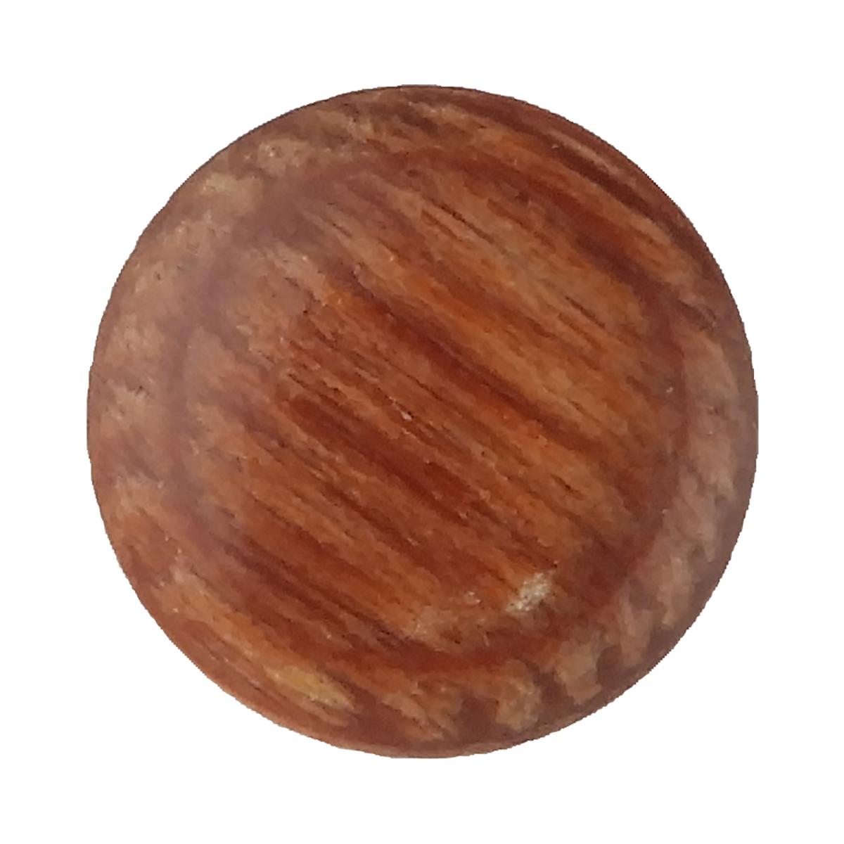 Button - ウッドボタン 合板 碁石型 裏足 11.5mm 茶 【5個入り】