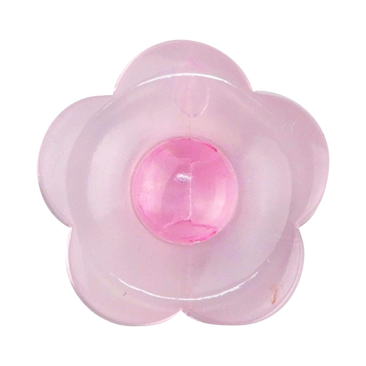 Button - お花ボタン 足つき 13mm ピンク 【4個入り】
