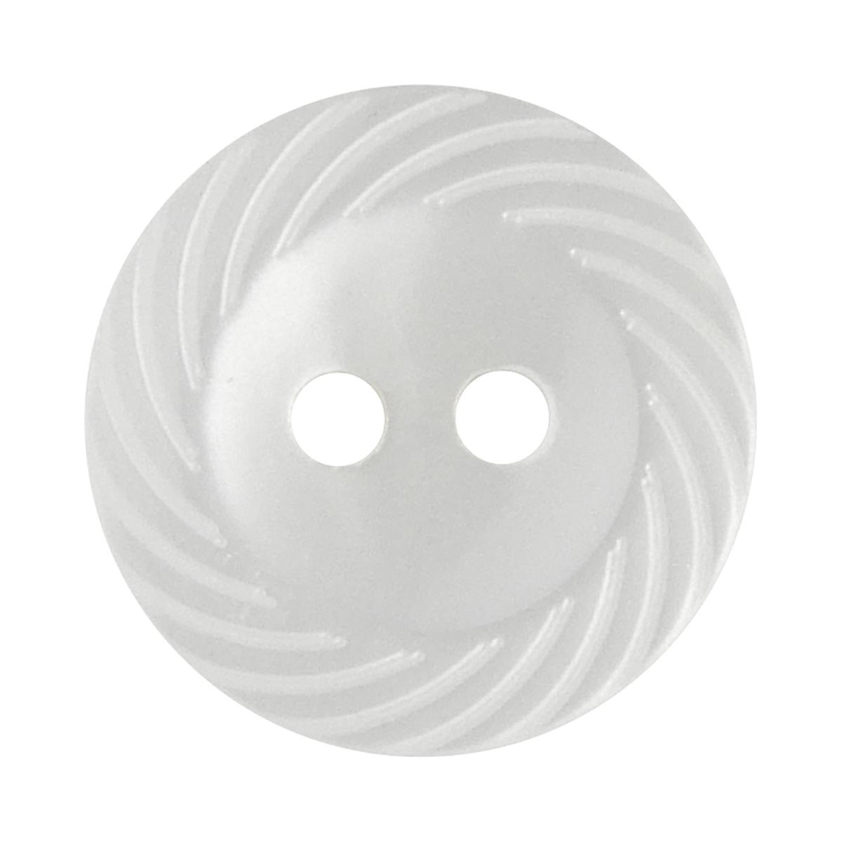 貝調シャツボタン 縄目 2つ穴 13mm 白 【6個入り】