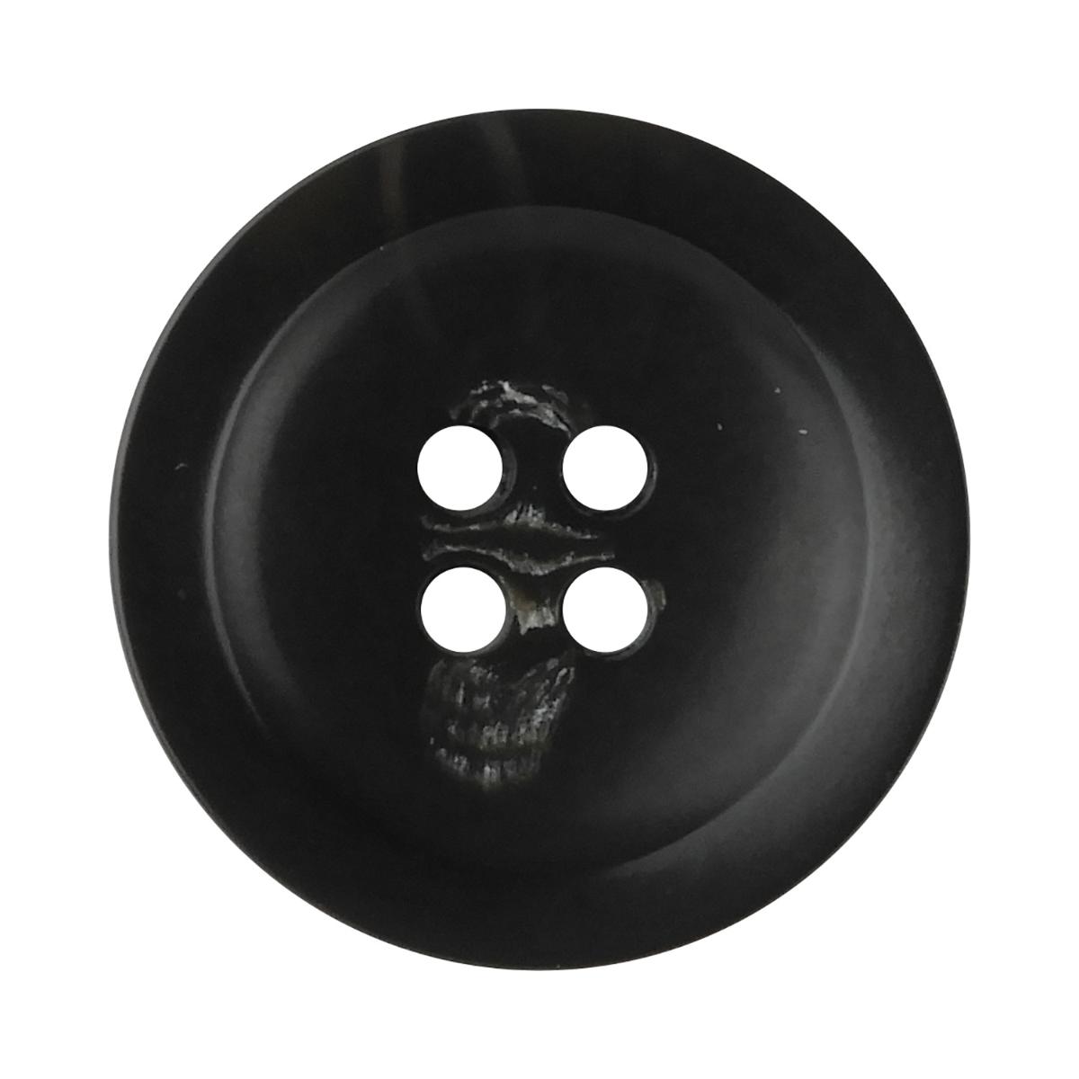 植物由来のエコ素材 水牛調ボタン 4つ穴 18mm 黒 【4個入り】
