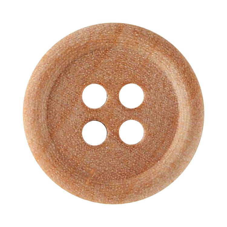 ウッドボタン メープル 4つ穴 15mm 【4個入り】