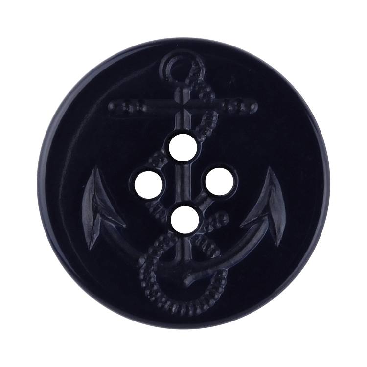 イカリボタン 4つ穴 25mm 紺 【2個入り】