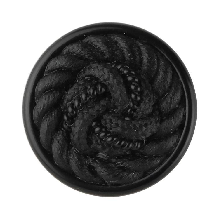 フォーマルボタン 組紐調 裏穴 18mm 黒 【3個入り】