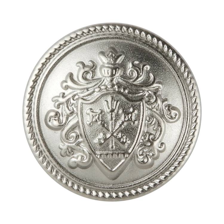 メタルボタン エンブレム 足つき 18mm シルバー 【2個入り】