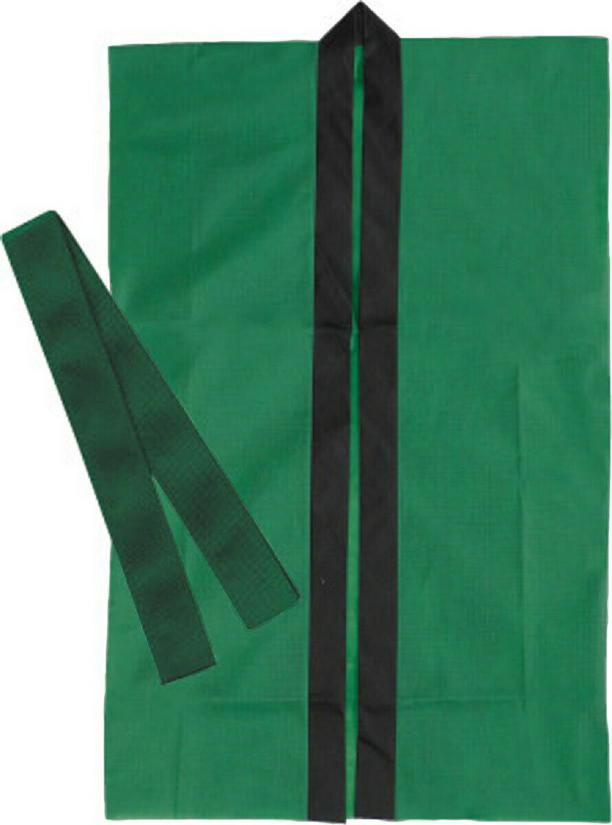 ロングハッピ不織布 緑 S(はちまき/ハチマキ付)