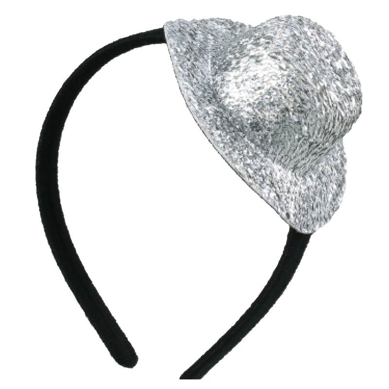 キラキラ帽子付カチューシャ シルバー