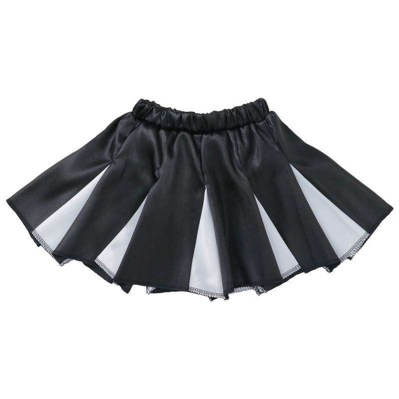 ソフトサテン プリーツスカート 黒×白
