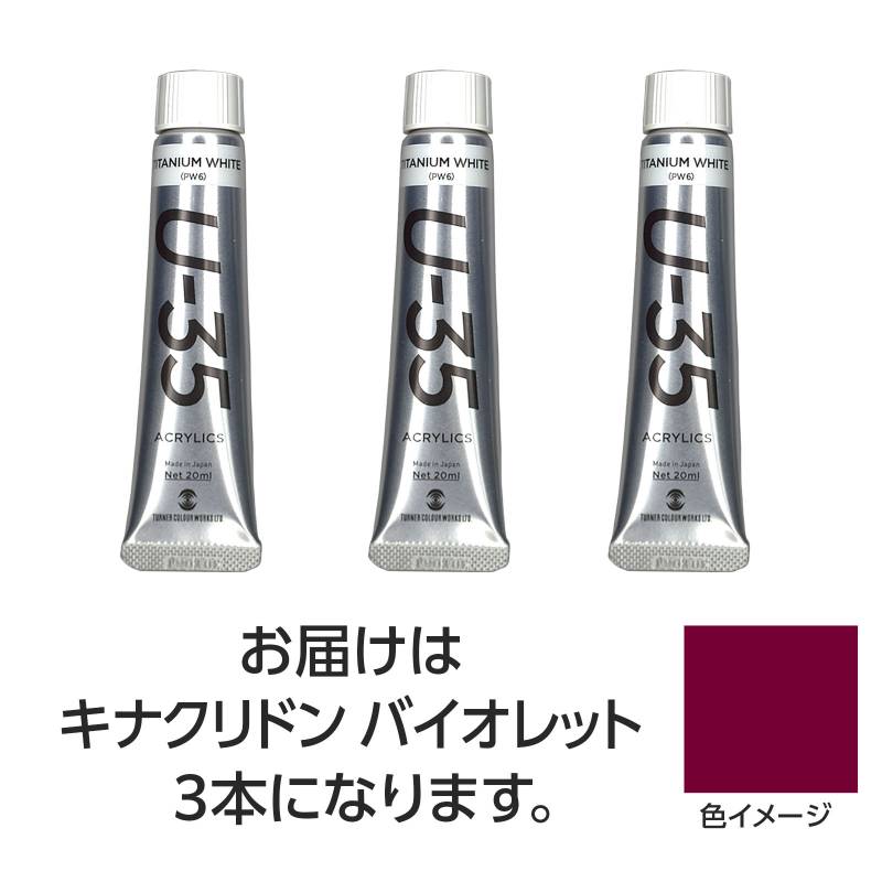 ターナー U35 キナクリドンバイオレット20ml 3個