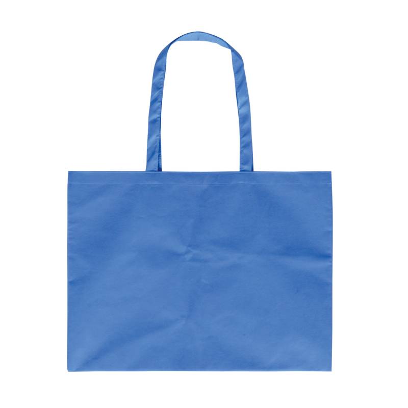 カラー不織布バッグ 5cmマチ付き 大(62×45cm) 青