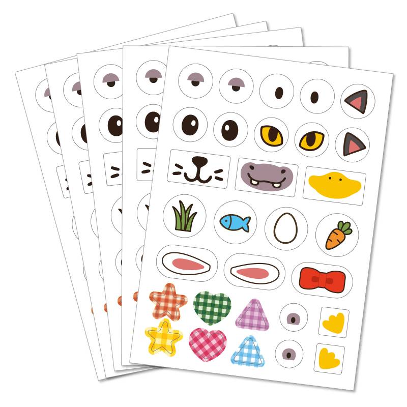 乐天商城 - 透明デコシール どうぶつ 5枚組