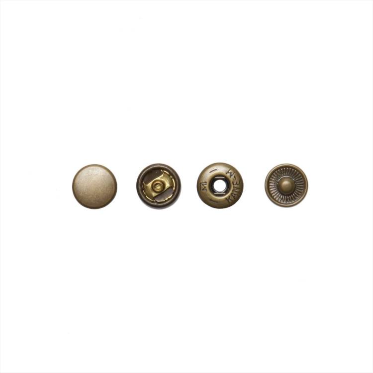 着脱軽め バネホック 10mm アンティックゴールド 打ち具付き カネエム