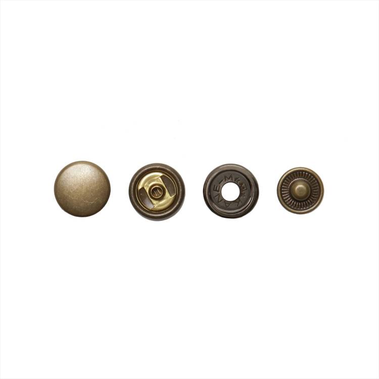 着脱軽め バネホック 13mm アンティックゴールド 打ち具付き カネエム