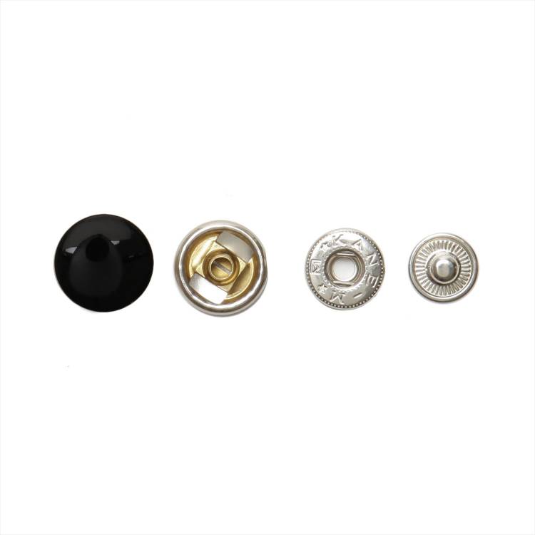 着脱軽め バネホック 15mm 黒 打ち具付き カネエム