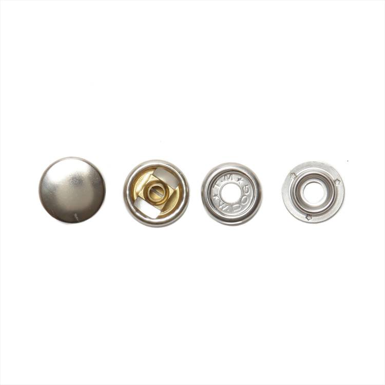 着脱強め ドットボタン 15mm ニッケル 打ち具付き カネエム