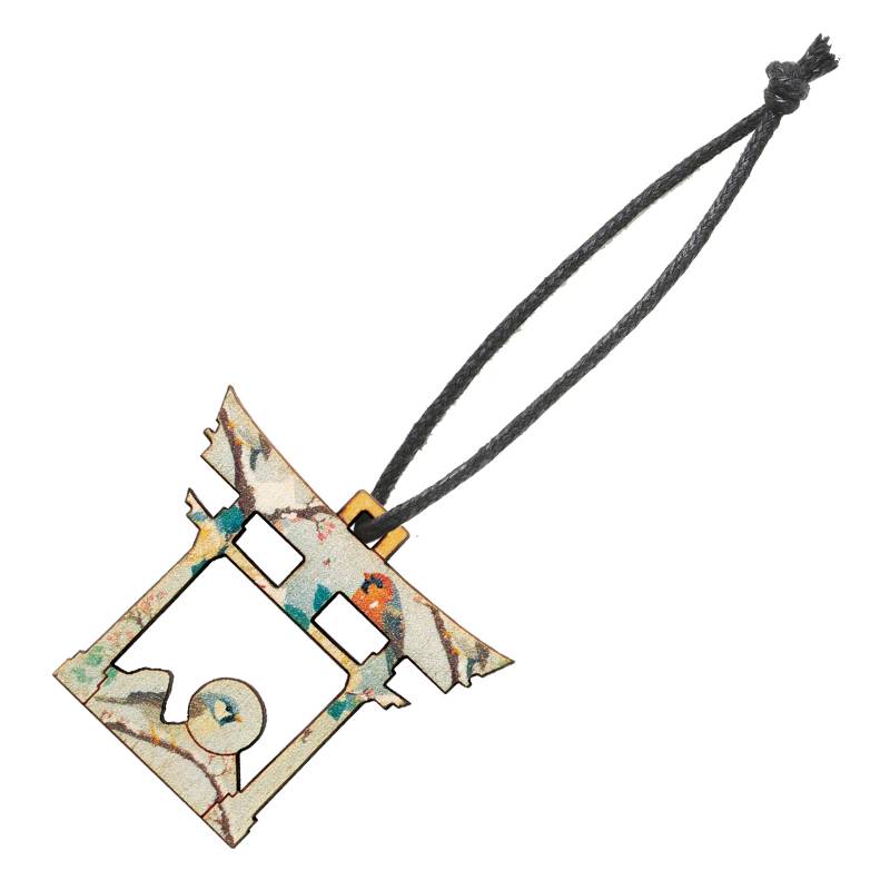 Key Holder - 木製シルエットキーホルダー 和柄 冬の鳥居