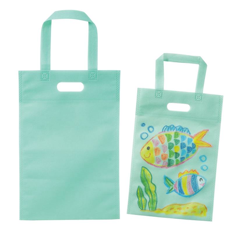 お絵描き不織布バッグ A4 パステルグリーン