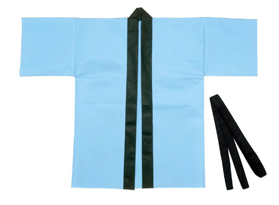 カラー不織布ハッピ子供用J水色