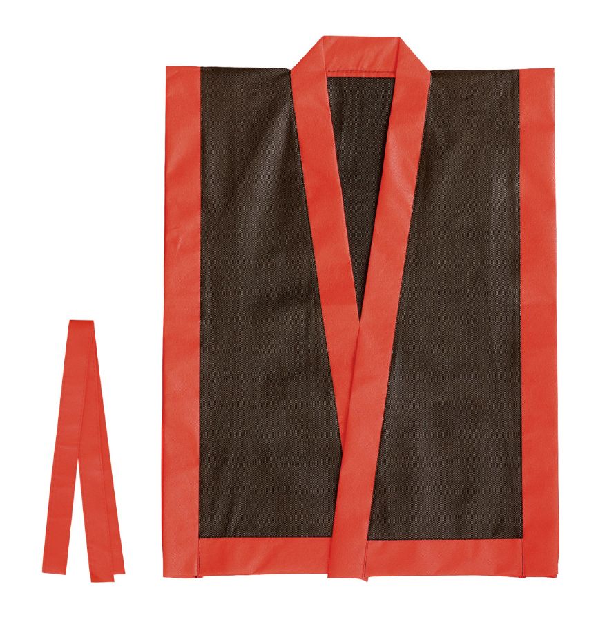 カラー不織布エイサー打掛黒(襟赤)J帯付