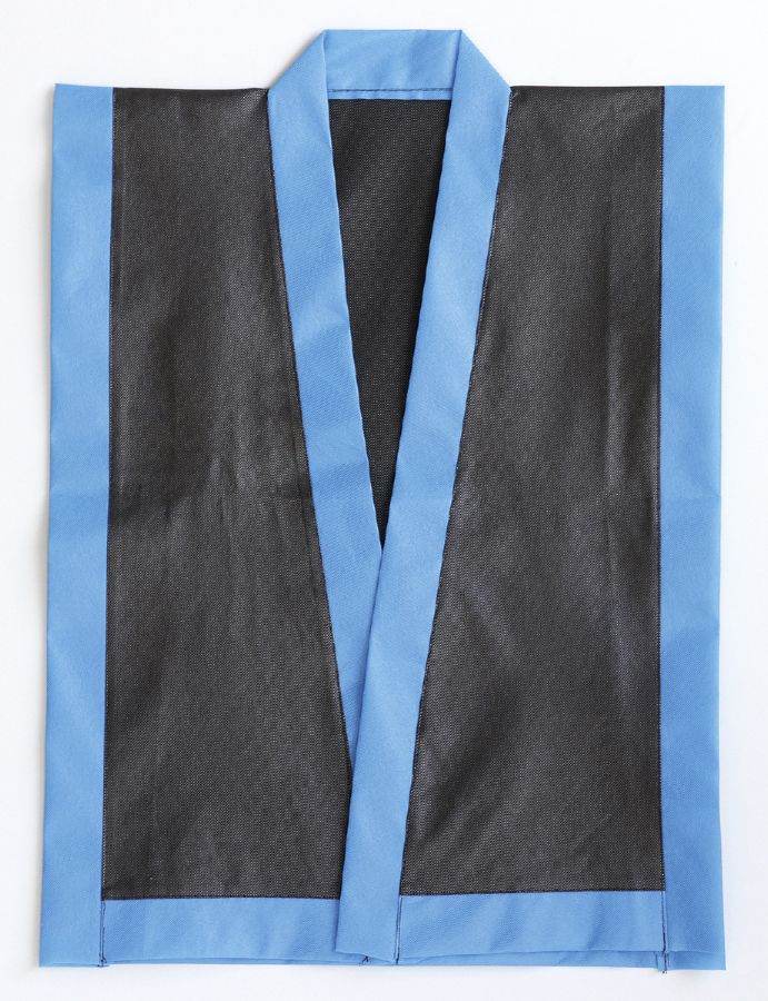 カラー不織布エイサー打掛黒(襟青)S帯付