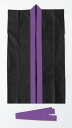 ☆ロングハッピ不織布黒(紫襟)Sはちまき/ハチマキ付