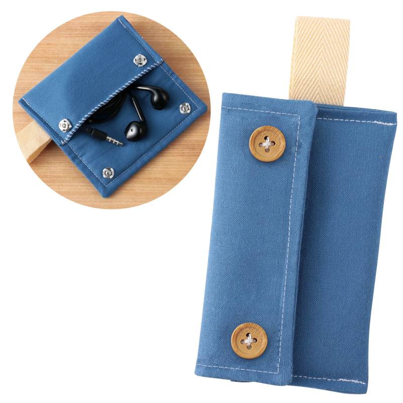 基礎縫いイヤホンケース ミネラルブルー