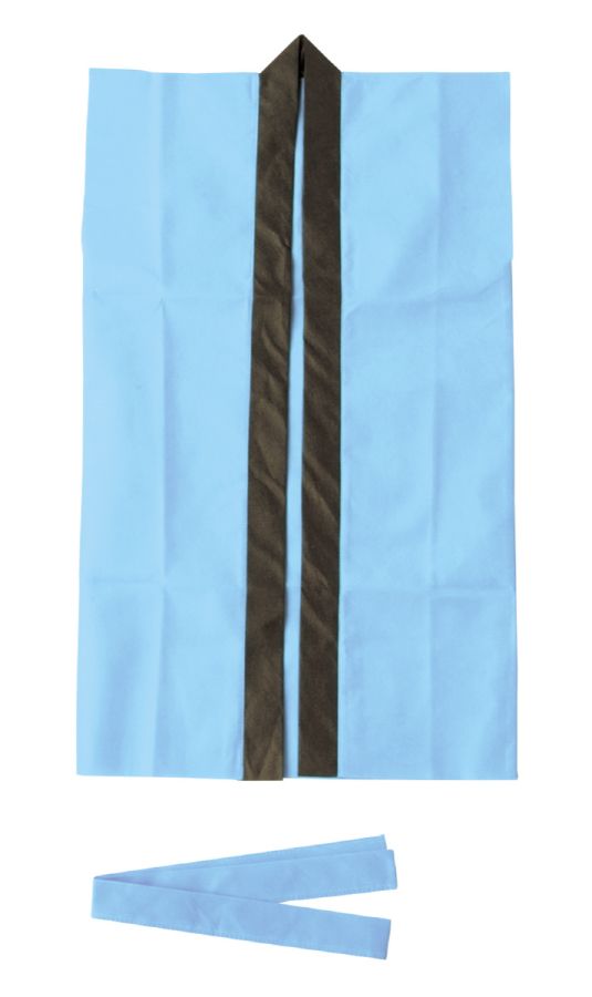 ロングハッピ不織布 水色 J(はちまき/ハチマキ付)