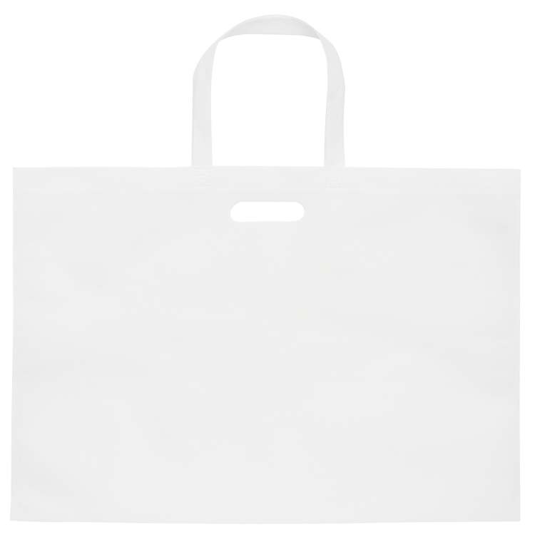 カラー不織布バッグ 持ち手穴あき 大（63×46cm） 白