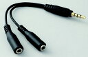 オーディオ分配ケーブル (イヤホン+マイク用)
