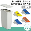 【33L 分別用ゴミ箱】狭い場所におすすめの縦長タイプのダストボックス｜ごみ箱 ダストボックス 分別 一般ゴミ 燃えるゴミ ビン 缶 スリム 縦型 業務用 オフィス 店舗 飲食店 中身が見えないゴミ箱 おしゃれ スリム フタ付き 蓋付き