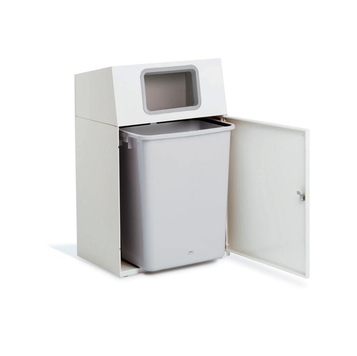 【業務用90L】中容器付き屋外用ゴミ箱|おしゃれで大容量なダストボックス 大型 屑入 くず入れ 外用 公園 公共施設 白 オフホワイト 分別用 業務用ゴミ箱 屋外 室外 施設用 角型 [2]