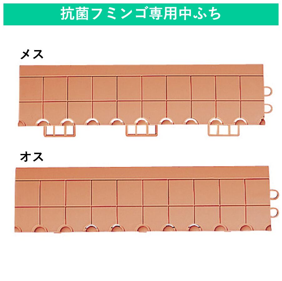 抗菌フミンゴ専用ふち｜抗菌 防臭 衛生 安全 衝撃吸収 ジョイント式 クッション 屋内 ソフト マット すべりにくい ロッカールーム 洗面所 幼稚園 脱衣所 更衣室 ふち 中