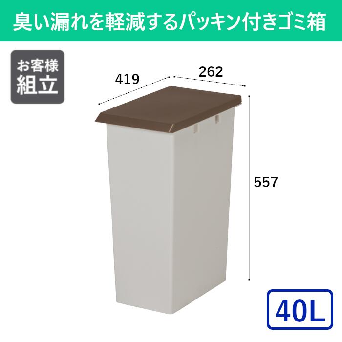 40L 分別 ゴミ箱 連結 パッキン付き スリム おしゃれ 臭わないごみ箱 ダストボックス 屑入れ 蓋 フタつき フタ付き 縦型 大容量 防臭 密閉 おむつ オムツ 屋内 リビング 寝室 キッチン トイレ 学校 病院 オフィス 事務所 介護 公共施設 商業施設 業務用 縦長 中身が見えない [3]