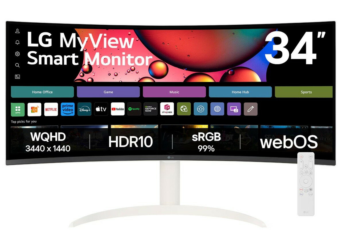 LG�Żҡ��վ���˥����վ��ǥ����ץ쥤��MyView Smart Monitor 34SR65QC-W [34����� �ۥ磻��]