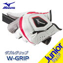 [ジュニアモデル／メール便可能]　ミズノ　W-GRIP　ゴルフグローブ（手袋）　5MJJL051　左手用　MIZUNO ダブルグリップ　JUNIOR　ゴルフ その1