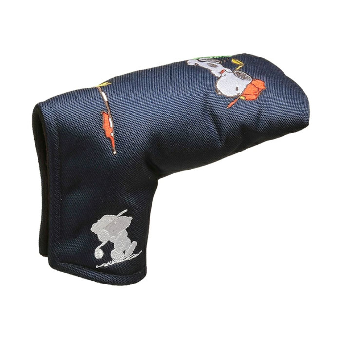 ウイニングゴルフのピーナッツネイビーブルー　L型　パターカバー　マグネット　(H-519) SNOOPY PEANUTS　ゴルフ　パター用ヘッドカバー　PC｜アングル3