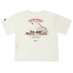 (NANGA)ナンガ エコHYBキャンピングマナーマニマルKIDS TEE (WHT) 90