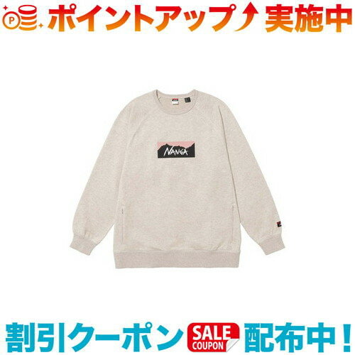 クーポン配布中☆(NANGA)ナンガ エコハイブリッド ボックスロゴスウェットシャツ (OATMEAL) M