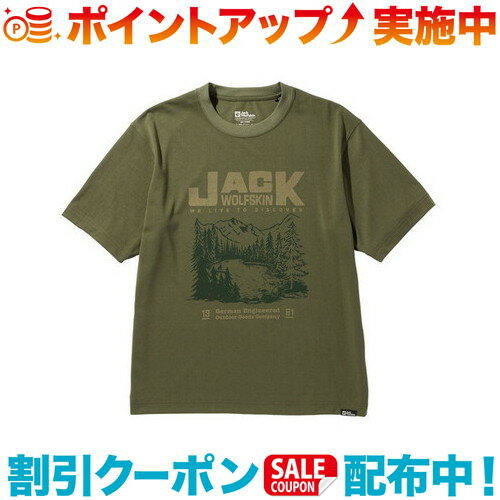 クーポン配布中☆(Jack Wolfskin)ジャックウルフスキン ユーコンポスター Tシャツ メンズ (DUSTY OLIVE)