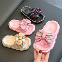 【クーポン利用で300円OFF】スリッパ 女の子 キッズ 子供用 夏用 室内/室外履き 子供スリッパ 夏 ルームシューズ 洗える リボン付き 疲れない 柔らかい...