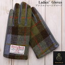 Harris Tweed 五本指タイプ タッチパネル対応 裏ボア レディースグローブ 婦人五本指手袋 ハリスツイード