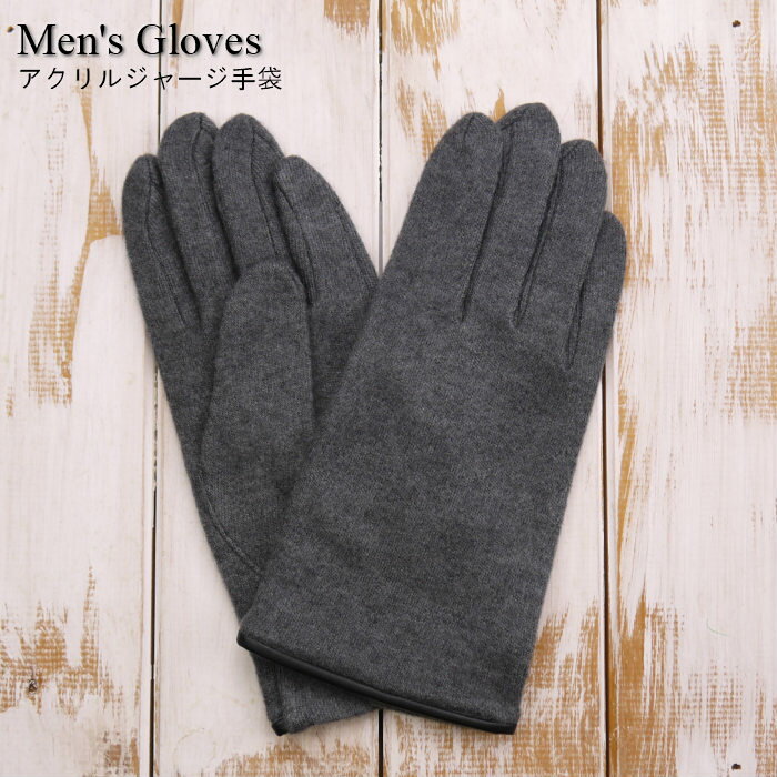 手袋 メンズ（1000円程度） 甲側裾パイピング 五本指タイプ メンズグローブ 紳士冬物手袋