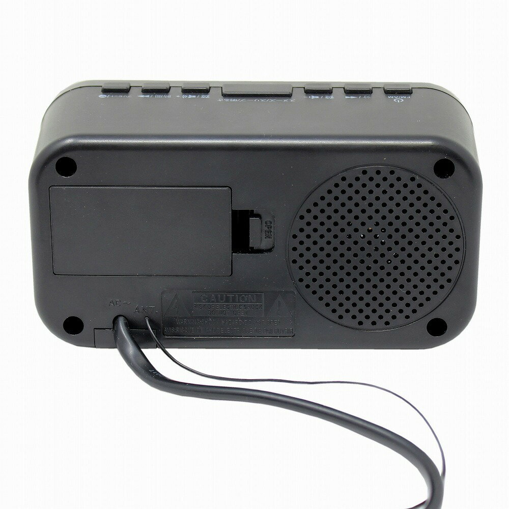 WINTECH クロックラジオ CR-X1 ブラック オレンジLED コンパクトサイズ AMラジオ FMラジオ デジタル表示 目覚まし アラーム 時計 時計バックアップ ピッグテイルアンテナ 明るさ調整