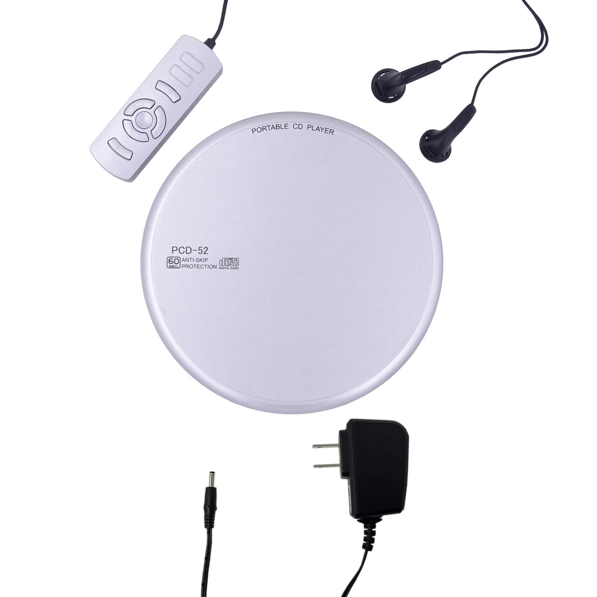 WINTECH リモコン付きポータブルCDプレーヤー PCD-52AD ACアダプター付属お買い得セット シンプルタイプのポータブルCDプレーヤー リモコン付き...