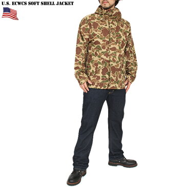 【店内10%OFFセール開催中】新品 米軍 G.I.タイプ ECWCS ライトウエイト ソフトシェルパーカー DUCKHUNTER CAMO ECWCSパーカーをデザインソースした ソフトシェルパーカー 軽量かつ薄手のナイロン生地を採用《WIP03》