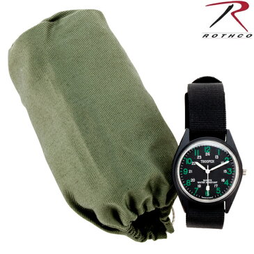【店内10%OFFセール開催中】ROTHCO ロスコ 4105 BLACK SWAT WATCH ブラック スワット ウォッチ ケースはステンレス製で 生活防水機能付き アウトドア、サバイバルゲームに 大活躍できるフィールド ウォッチ《WIP03》