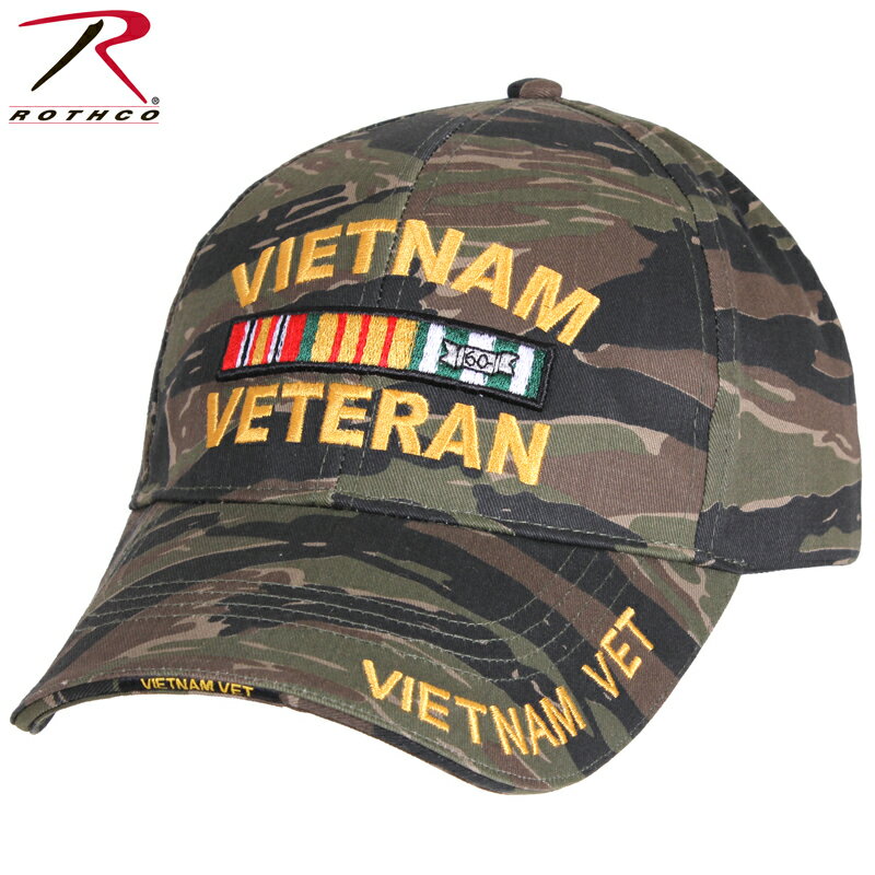 ロスコ クーポンで最大18%OFF★ROTHCO ロスコ Deluxe Low Profile Vietnam Veteran Insignia Cap Tiger Stripe【9494】ミリタリーキャップ 帽子 メンズ【T】