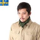 実物 新品 スウェーデン軍スカーフ (バンダナ) オリーブ 深みのあるオリーブ色で ミリタリー感を演出 アイディア次第で様々な用途に使えます【クーポン対象外】【...
