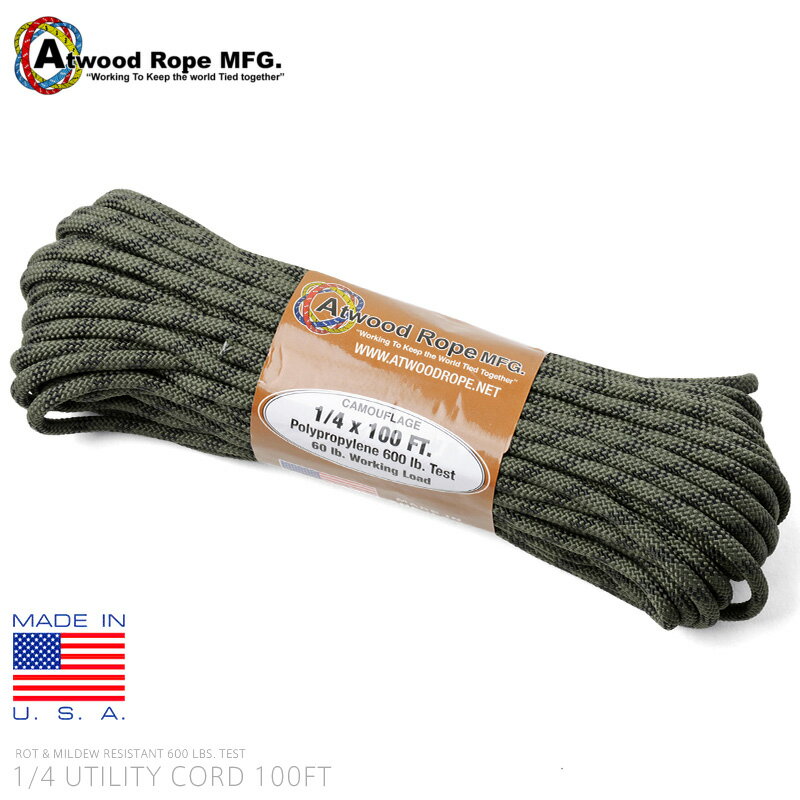 ATWOOD ROPE MFG. AgEbhE[v 1/4~100tB[g [eBeBR[h MADE IN USA[Px]yN[|ΏۊOzyTz