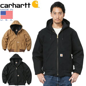 【あす楽】クーポンで最大15%OFF★クーポンで最大15%OFF★Carhartt カーハート J140 DUCK QUILTED FLANNEL-LINED アクティブジャケット MADE IN USA【T】｜ パーカー アウター アメカジ ワークスタイル 中綿 防寒 大きめ ビッグサイズ メンズ レディース おしゃれ ブランド